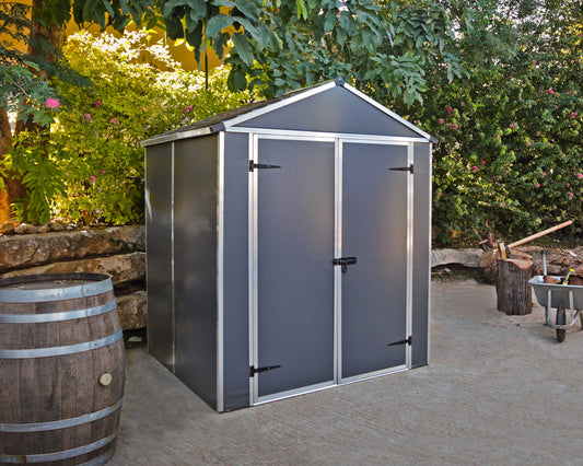 Rubicon 6ft. x 5ft. Garden Shed With Floor - Dark Grey Polycarbonate Panels