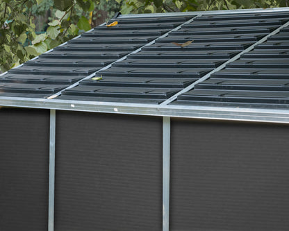 Rubicon 8ft. x 8ft. Garden Shed With Floor - Dark Grey Polycarbonate Panels