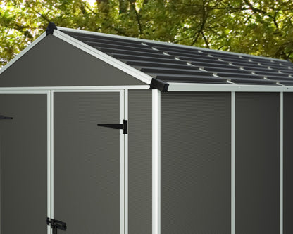 Rubicon 6ft. x 5ft. Garden Shed With Floor - Dark Grey Polycarbonate Panels