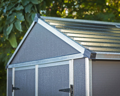 Rubicon 6 ft. x 8 ft. Garden Shed with Floor - Dark Grey Polycarbonate Panels