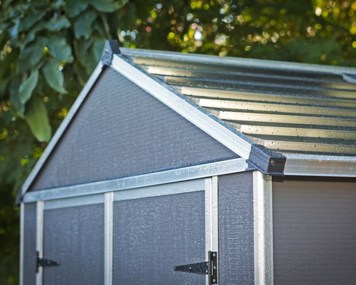 Rubicon 6ft. x 12ft. Garden Shed With Floor - Dark Grey Polycarbonate Panels