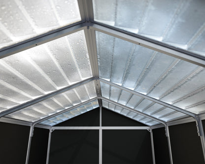 Rubicon 6 ft. x 8 ft. Garden Shed with Floor - Dark Grey Polycarbonate Panels
