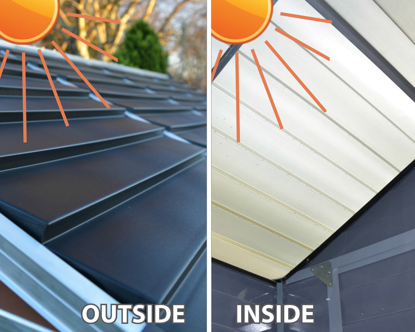 Skylight 6ft. x 3ft. Garden Shed - Amber Polycarbonate Panels