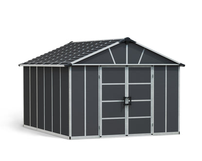Yukon 11ft. x 13ft. Garden Shed Without Floor - Dark Grey Polycarbonate Panels
