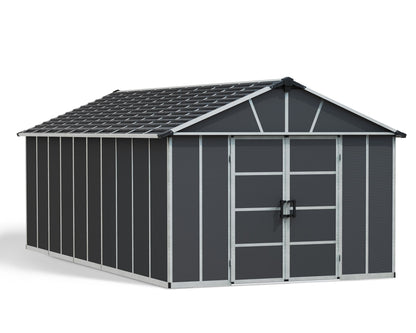 Yukon 11 x 21.3 ft. Garden Shed With Floor - Dark Grey Polycarbonate Panels
