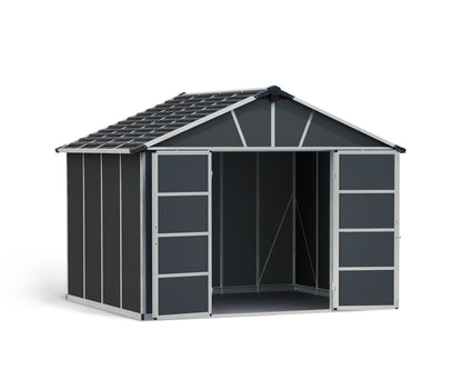 Yukon 11ft. x 9ft. Garden Shed With Floor - Dark Grey Polycarbonate Panels