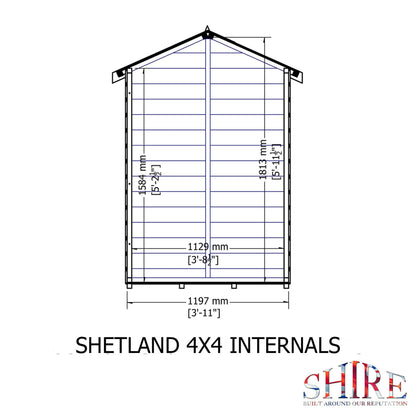 Shetland 4 ft x 4 ft Shiplap Apex Shed