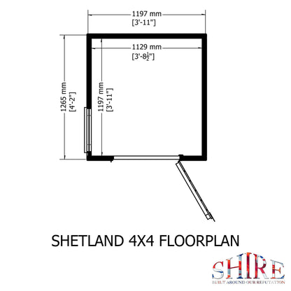 Shetland 4 ft x 4 ft Shiplap Apex Shed